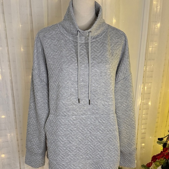 Nine West Tops - Nine West Active Heather Gray Cowl Neck Sweatshirt